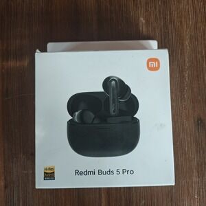 Redmi Buds 5 Pro Wireless Headphones Hi Res Audio ANC Vegan Leather Design Black